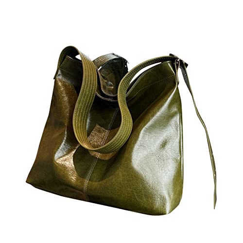 Hersteller PU Leder Frauen Tote Bag Große Kapazität Schultertaschen Schulterholster Tasche, grün, Einheitsgröße von Generisch