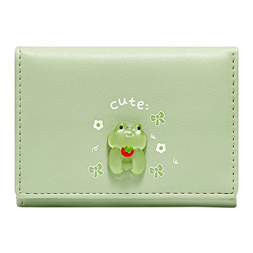 Hersteller Rabbit PrintingShort Fruit Button Cute Clip Girl Wallet Bag Slim Small Wallets for Men, grün, Einheitsgröße von Generisch