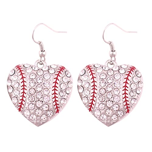 -Herz-Form-Softball-Baseball-Goldohrringe weiblich Cosplay (One Size) von Generisch