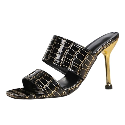 High Heels Schuhe Damen PumpsSchwarz Stilettos Sandalen mit Absatz Pantoletten Tanzschuhe Peeptoe Flip Flops Stöckelschuhe Barfuss Absatzschuhe Party Hochzeit Casual Slip On Walking (40) von Generisch