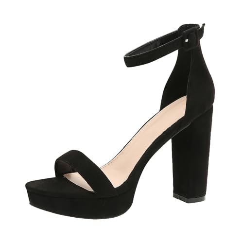 High Heels Schuhe Damen PumpsSchwarz Stilettos Sandalen mit Absatz Pantoletten Tanzschuhe Peeptoe Flip Flops Stöckelschuhe Barfuss Slingback Party Hochzeit Casual Slip On Walking (9) von Generisch