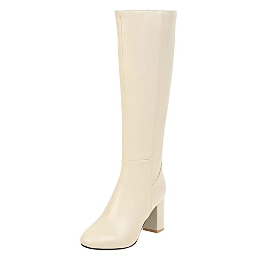 High Heels Stiefel Damen Overknees Elegante Schuhe Mit Absatz Glitzer Highheels Stöckelschuhe Overknee Pumps Blockabsatz Knee Boots Stiletto Goth Plateau Sexy Spring Hohe Lederstiefel Sommer Fetisch von Generisch