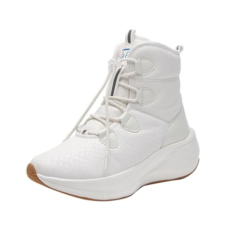 High Top Wanderschuhe，Herren Verdickte Warm Schneestiefel Robuste VerschleißFest Walkingschuhe Outdoor Rutschfeste Trekkingschuhe Leichte Bequeme Bergschuhe Dicker Sohle Turnschuhe von Generisch