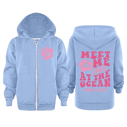 Himmelblau Hoodie Jacke Mädchen 128 Mit Reißverschluss Kapuzenjacke Zipper Blumenmuster Pullover Kinder Sweatjacke Mit Kapuze Casual Kapuzenpulli Y2K Kapuzenpullover Kapuzenjacke Girl Autumn Winter von Generisch