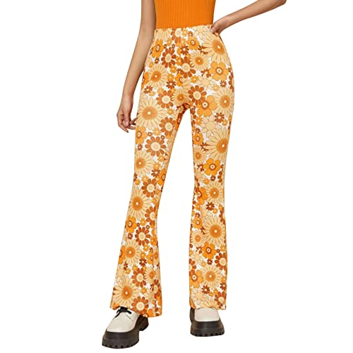 Hippie Kostüm Damen 70er Jahre Schlaghose Damen Rave Festival Outfit Hohe Taille Bell Bottom Breites Bein Bequeme Disco Kostümhose Boho Strandhose Hippie Blumen Schlaghose Sommerhose Yogahose Hippie Kostüm Damen 70er Jahre Schlaghose Damen Rave Festival Outfit Hohe Taille Bell Bottom Breites Bein Bequeme Disco Kostümhose Boho Strandhose Hippie Blumen Schlaghose Sommerhose Yogahose von Generisch