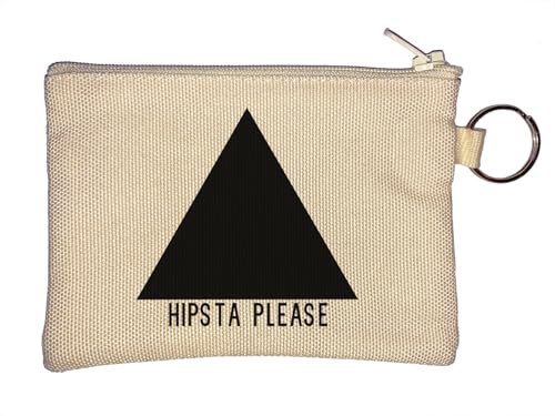 Hipsta Please Hipster Pease Black Triangle Pyramid Logo Key Chain Coin Purse Beige von Generisch