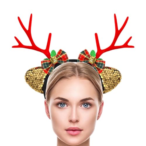Hirschgeweih-Stirnband, Weihnachts-Hirsch-Stirnband - Urlaubsgeweih Haarreif,Modisches Hirschgeweih-Stirnband, leichtes Haarband für Halloween-Cosplay von Generisch