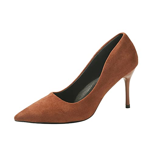 Hochwertige Damen High Heels Elegante Schuhe für besondere Anlässe Bequeme stilvolle Klassische Zeitlose Absatzschuhe (Brown, 39) von Generisch