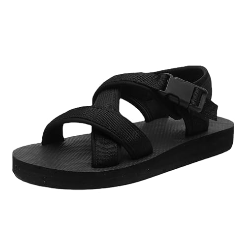 Hochwertige Herren Sandalen Bequeme Stylische Sommerschuhe für Alltag Freizeit Ideal für Reisen Entspannung (Black, 37) von Generisch