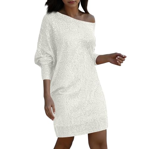 Hochzeitsgast Kleid Damen Brautjungfernkleider Große Größen Spitzen Maxikleid Festliche Satin Tüllkleider Übergröße Hochzeitsgäste Winter Festlich Ballkleider Ropa 2#Bianco L von Generisch
