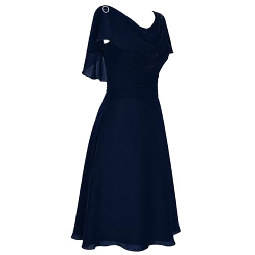 Hochzeitsgast Kleid Damen Sommer: Festliche Kleider Für Damen - Schöne Kleider Einfarbige Damenkleider Leichte Chiffonkleid Rüschen Freizeitkleid A-Linie Kleid Ballkleider Hohe Taille Sommerkleider von Generisch