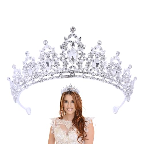 Hochzeitskrone, Damenkrone, Strass-Hochzeitskronen und Tiaras, europäische und Brautkrone, Kopfschmuck, Geburtstag, grenzüberschreitende Hochzeit, Stirnband, Schmuck, Damen, Kostümparty, Haarschmuck von Generisch