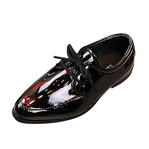 Hochzeitsschuhe Junge Schwarz Lederschuhe Uniformschuhe Lackleder Businessschuhe Einzelne Schuhe Slip-On Tanzschuhe Kleid-Schuhe Performance Schulschuhe Spitzschuh Uniformschuhe Abendschuhe von Generisch