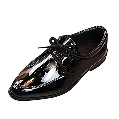 Hochzeitsschuhe Junge Schwarz Lederschuhe Uniformschuhe Lackleder Businessschuhe Einzelne Schuhe Slip-On Tanzschuhe Kleid-Schuhe Performance Schulschuhe Spitzschuh Uniformschuhe Abendschuhe von Generisch