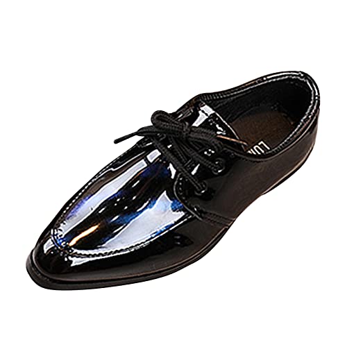 Hochzeitsschuhe Junge Schwarz Lederschuhe Uniformschuhe Lackleder Businessschuhe Einzelne Schuhe Slip-On Tanzschuhe Kleid-Schuhe Performance Schulschuhe Spitzschuh Uniformschuhe Abendschuhe von Generisch