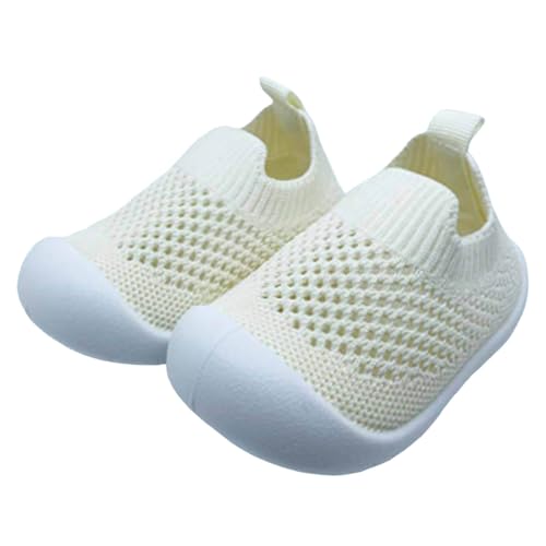 Hohe Sneaker Jungen Mädchen Sockenschuhe Atmungsaktive Hausschuhe Kleinkinder Hausschuhe Indoor Outdoor Stiefel Lauflernschuhe Schlupfschuhe Sneakers Rutschfest Mit Weicher (White, 24 Toddler) von Generisch