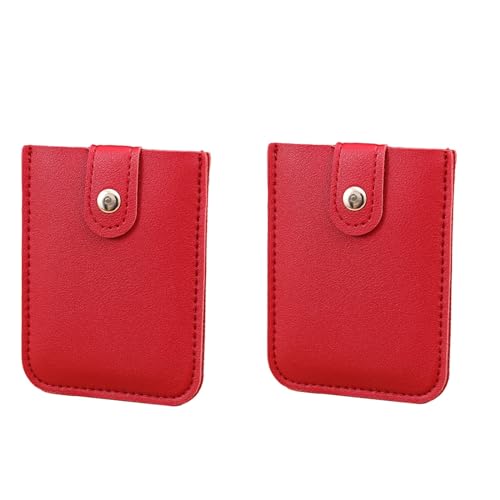 Holder Lanyard 2023 Pull Out Multi Slot Card Holder 2pcsPull Out Card Holder Small Wallet with Pull Out Credit Card Holder Stackable Leather RFID Blocking Bank Card Holder Business (Red, One Size) von Generisch