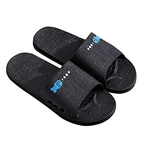 Home Slippers Men Open,Duschschuhe Herren rutschfest Strandschuhe Weich rutschfest Freizeitsandalen Open Toe Atmungsaktiv Flache Sandalen Bequem Pantoffeln Outdoor/Indoor Trekkingschuhe von Generisch