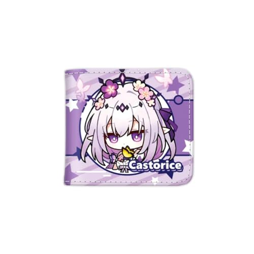 Honkai: Star Rail Peripheriegeldbörse, Game-Peripheriegerät, Lederdruck, kurze PU-Geldbörse, Q-Version, Castorice, Einheitsgröße, Q-Version von Generisch