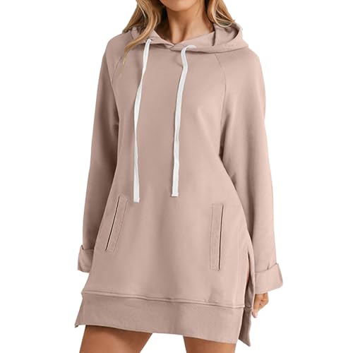 Hoodie Damen Elegant Hooded Sweatshirt Langarm Oversize Sport Kapuzenpullover mit Taschen Frauen Baumwolle Long Lose Hoody Loungewear Herbst Winter Bekleidung Einfarbige Basic Gefütterte Pullover Hoodie Damen Elegant Hooded Sweatshirt Langarm Oversize Sport Kapuzenpullover mit Taschen Frauen Baumwolle Long Lose Hoody Loungewear Herbst Winter Bekleidung Einfarbige Basic Gefütterte Pullover von Generisch