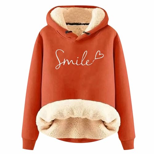 Hoodie Damen Fleece GefüTterte Sweatshirt Winter Warm Pullover Mit Kapuze Dicke Pullover Damen Fleecepullover Fleece Pulli Kapuzenpullover Casual Sportlich Langarmshirt ThermounterwäSche Teddyjacke von Generisch