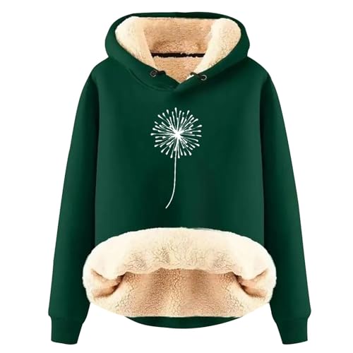 Hoodie Damen Fleece GefüTterte Sweatshirt Winter Warm Pullover Mit Kapuze Dicke Pullover Damen Fleecepullover Fleece Pulli Kapuzenpullover Casual Sportlich Langarmshirt ThermounterwäSche Teddyjacke von Generisch
