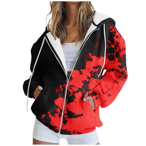 Hoodie Damen Kapuzenpullover Pullover Sweatshirt mit Kapuze Langarm Pulli Winter Mode Oberteile Casual Damen Pulli Dunkel Blaue Sweatshirt Jacke Damen Blau Weiß Gestreifter Pulli Damen von Generisch