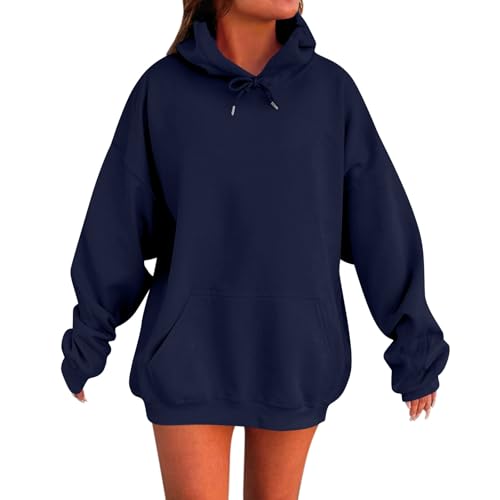 Hoodie Damen Oversize Kapuzenpullover Modische Hoodies & Sweatshirts Casual Pullover Solid Langarm Sweatjacke Baggy Pulli Sport Oberteile Mit Tasche Tops Kuschelig Streetwear Blau L Hoodie Damen Oversize Kapuzenpullover Modische Hoodies & Sweatshirts Casual Pullover Solid Langarm Sweatjacke Baggy Pulli Sport Oberteile Mit Tasche Tops Kuschelig Streetwear Blau L von Generisch