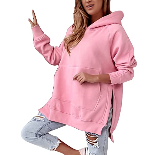 Hoodie Damen Pullover Langarm Lässige Kapuze Vintage Letter Sportlich Top Leicht Rundhals Sweatshirt Hoodies Kapuzenpullover Oversized Streetwear Bequem Herbst Und Winter 2023 Süß Sportshirt von Generisch