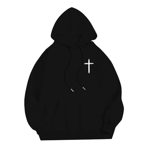 Hoodie Herren Back Print Hoody Sweatshirt Kapuzenpulli Oversize Hoodie Hip Hop Pullover Mit Kapuze Winter Kapuzenpullover Sich Warm Halten Pulli Mit Kapuze Schwarz von Generisch