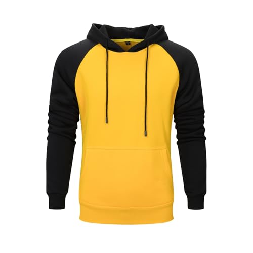 Hoodie Herren Baumwolle Sweatpullover Herren Mit Kapuze Plus Samt Kapuzenpullover Wärme Pullover Spleißen Farbblock Kapuzenpulli Slim Fit Sweatjacke Herbst Winter Trainingsjacke Bequeme Sportshirt von Generisch