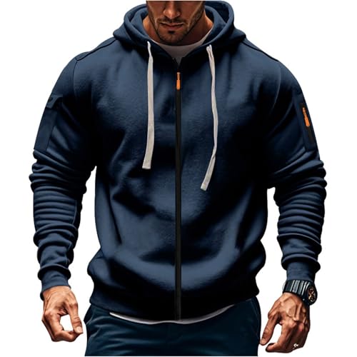 Hoodie Herren Kapuzenjacke Mit Reißverschluss Langarm Sweatjacke Kapuzenpullover Sportlicher Kapuzenpullover für Männer Casual Kapuzenjacke Hoodie Bequem Kapuzenpulli Sportshirt von Generisch