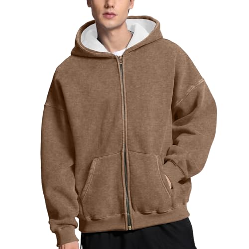 Hoodie Herren Kapuzenpullover Freizeit Pullover Winter Warm Langarm Kordelzug Sweatshirt Mit Kapuzen Taschen Männer Kapuzenpulli Regular Fit Hooded Sweat Oversize Kapuzenjacke Reissverschluss von Generisch