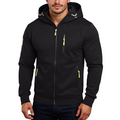 Hoodie Herren Mode für Sommer Kapuze T Shirt mit Fahrradweste Strickjacke Leicht Dünn Geschenk Man Zipper Hoodies Männer Oversize Uv Schutz Herren-Jacken Sun Sweatshirt Half Zip Pullover Jacken von Generisch