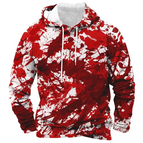 Hoodie Herren Oversize Baumwolle - Kapuzenpullover Herren Modern Tie Dye Druck Hoody Regular Fit Batik Pullover Loose Fit Fashion Langarmshirt Herbst Winter Sweatpullover Longsleeve Outdoor Shirts von Generisch