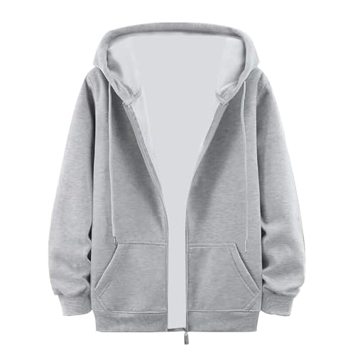 Hoodie Herren Reißverschluss Schwarz Freizeitjacke Herren Sportlich Sommer Langarm Freizeitjacke Einfarbig Sweatshirt Bequeme Streetwear Regular Fit Sweatjacke Herbst Herbstjacke Übergangsjacke von Generisch