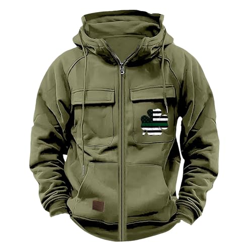 Hoodie Herren Reißverschluss Schwarz Kapuzenpullover Pulli Für Männer Herbst Kapuzenmantel Druckte Sweatpullover Mit Vielen Taschen Sweatshirt Regular Fit Sweatjacke Mit Verstellbarer Kapuze Hoodie Herren Reißverschluss Schwarz Kapuzenpullover Pulli Für Männer Herbst Kapuzenmantel Druckte Sweatpullover Mit Vielen Taschen Sweatshirt Regular Fit Sweatjacke Mit Verstellbarer Kapuze von Generisch
