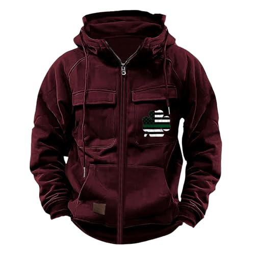Hoodie Herren Reißverschluss Schwarz Kapuzenpullover Pulli Für Männer Herbst Kapuzenmantel Druckte Sweatpullover Mit Vielen Taschen Sweatshirt Regular Fit Sweatjacke Mit Verstellbarer Kapuze Hoodie Herren Reißverschluss Schwarz Kapuzenpullover Pulli Für Männer Herbst Kapuzenmantel Druckte Sweatpullover Mit Vielen Taschen Sweatshirt Regular Fit Sweatjacke Mit Verstellbarer Kapuze von Generisch