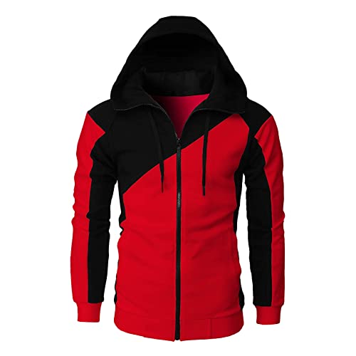 Hoodie Herren Reißverschluss Schwarz Sweatshirt Herren Mit Kapuze Sweatpullover Winddicht Freizeitjacke Slim Fit Kapuzenjacke Leichte Trainingsjacke Prägnant Übergangsjacke Langarm Outdoorjacke von Generisch