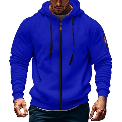 Hoodie Herren Sweatjacke Zip Herren Trainingsjacke mit Kapuze Fleece Zip Pullover Hoodie Thin Kapuzenjacke Kapuzesweatshirtjacke Streetwear Men's Kapuzenpullover Hoody Männer Modisch von Generisch