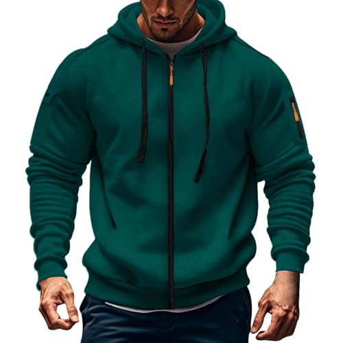 Hoodie Herren Sweatjacke Zip Herren Trainingsjacke mit Kapuze Fleece Zip Pullover Hoodie Thin Kapuzenjacke Kapuzesweatshirtjacke Streetwear Men's Kapuzenpullover Hoody Männer Modisch von Generisch
