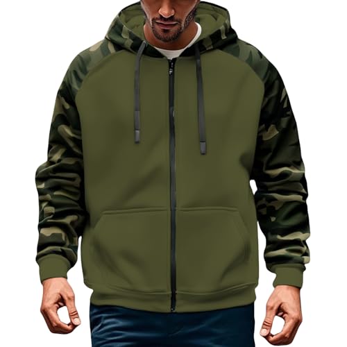 Hoodie Herren Sweatjacke Zip Herren Trainingsjacke mit Kapuze Fleece Zip Pullover Hoodie Thin Kapuzenjacke Kapuzesweatshirtjacke Streetwear Men's Kapuzenpullover Hoody Männer Modisch von Generisch