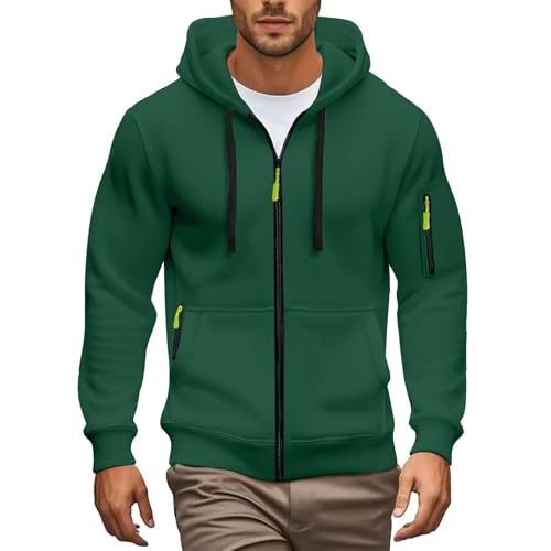 Hoodie Herren Sweatjacke Zip Herren Trainingsjacke mit Kapuze Fleece Zip Pullover Hoodie Thin Kapuzenjacke Kapuzesweatshirtjacke Streetwear Men's Kapuzenpullover Hoody Männer Modisch von Generisch