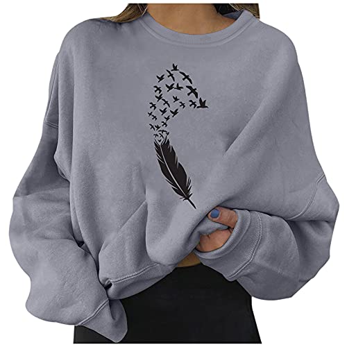 Hoodies Teenager MäDchen Trend Hoodie Rundhalsausschnitt Langärmliges Bedrucktes Hemd Oversize Pullover Damen Hoody Damen mit Kapuze Strickfleecejacke Damen Sweatshirt Jacke Damen Hoodie Mädchen von Generisch