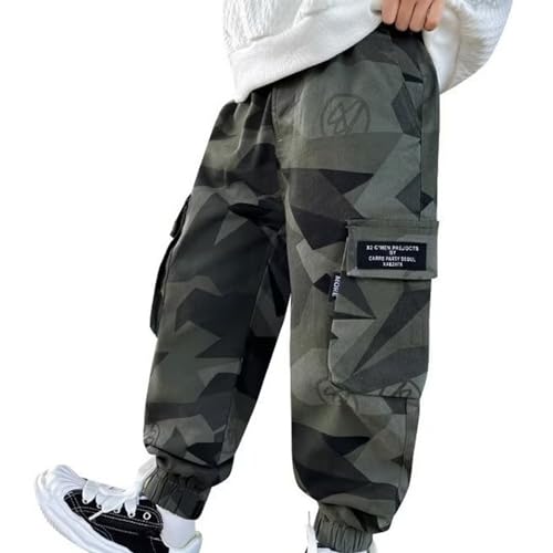 Hose 170 Cargohose Kinder Jungen Jogginghose Baggy Jungs Cargo Jogger Hose Camouflage Wanderhose Freizeithose Loose Fit Outdoorhose Trekkinghose Parachute Pants Fallschirmhose von Generisch