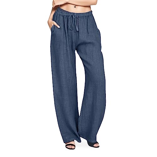 Leinenhose Damen Hose Sommer Musselin Hosen Stoffhose Einfarbig Freizeithose Gerade Geschnitten Sommerhose und Taschen Yogahose Damen Leicht Baumwolle Leinen Hose L Leinenhose Damen Hose Sommer Musselin Hosen Stoffhose Einfarbig Freizeithose Gerade Geschnitten Sommerhose und Taschen Yogahose Damen Leicht Baumwolle Leinen Hose L von Generisch