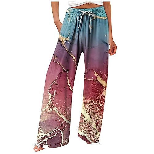 Hose Damen Sommer Leicht, Yogahosen Für Damen Sommerhosen Damen Leicht Und Luftig Hausanzug Damen Sommer Damen Sommerhosen Cargo Hosen Business Outfit Damen Damen Hosen Schwarz (Heißes Rosa,M) von Generisch