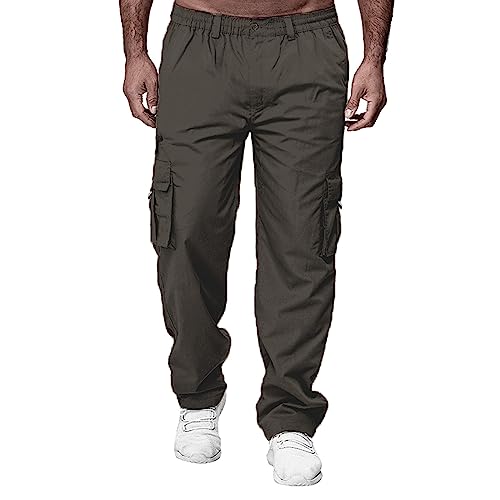 Hosen Herren Cargohose Arbeitshosen Männer Herren Hose Herren Outdoor Herbst Loose Fit Casual Lässige gefütterte Wanderhose Cargohose Herren Jeans Stretch Wanderhose Herren Uebergroesse von Generisch