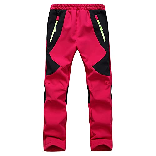 Hosen für große Jungen Mädchen Hosen Atmungsaktiv Ski Outdoor Regen Warm mit Hose Hose Wandern Kinder Jungen Winddicht Jungen Hosen Größe 6, rot, 2-3 Jahre von Generisch
