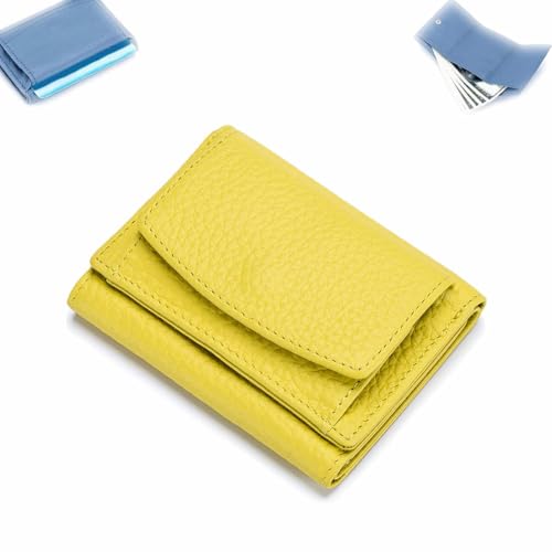 Houtangduty Mini Wallet,2025 New Leather Rfid Blocking Card,Holder Organizer Pocket Mini Wallet Folding,Compact Trifold Mini Pocket Wallet with Cash Slot and Card,for Daily or Travel (Yellow) von Generisch